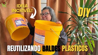 IDEIA PARA REUTILIZAR BALDE DE PLASTICO | DIY |  DECORAÇÃO