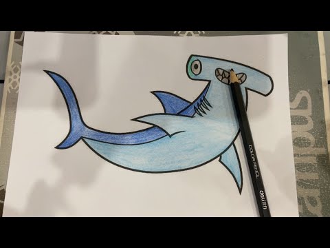 Color a picture of a hammerhead shark