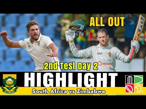 SOUTH AFRICA VS ZIMBABAWE 2ND TEST MATCH DAY 2 HIGHLIGHTS l SA VS ZIM HIGHLIGHTS