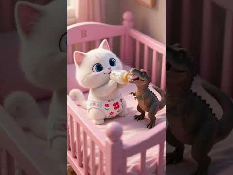 🥚🤔What happens when a kitten finds a T-Rex egg?