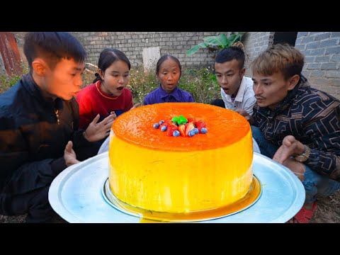 Bà Tân Vlog - Lần Đầu Làm Cái Bánh Pudding Caramel 50Kg Khổng Lồ Đãi Cả Làng