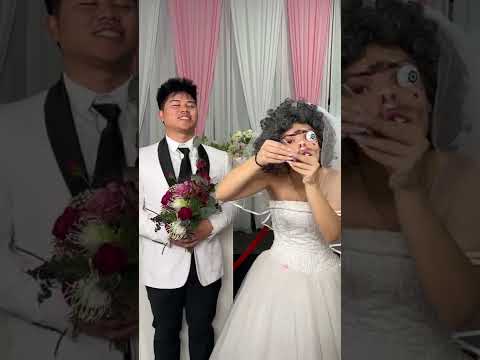 Bride gives groom a scary surprise  #shorts
