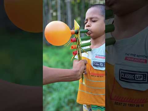 Unique Mini Palm Branch DIY with Bamboo Tubes & Balloons | Eco Craft Idea