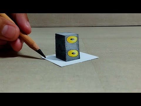 Como Dibujar 3D ⭐ Dibujando un altavoz 3d (arte truco)