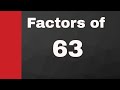 Factors and Prime Factorization of 63