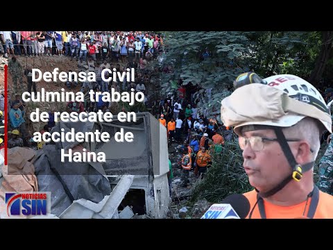 Defensa Civil culmina trabajo de rescate en accidente de Haina