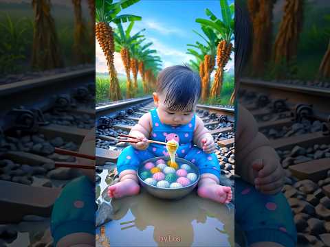 ❤️ Evolution of Baby: Train Attack on Baby for Food Eating #cat #cute #love #shorts BabyLos 34