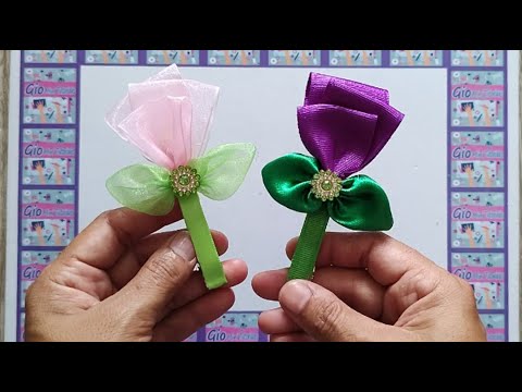 como hacer una flor de liston #diy #tutorial