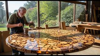 Very Art Way To Reused The Scarps Wood with Epoxy: 70-Year-Old Capenter Idea Design
