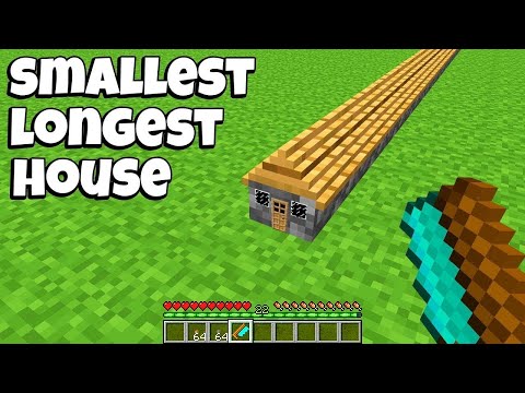 How to BUILD BEST LONGEST SMALLEST HOUSE in Minecraft ? INCREDIBLY HOUSE !