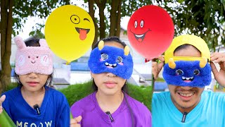 Keysha, Sheena Dan Cobil Lomba Meletuskan Balon Makan Kerupuk