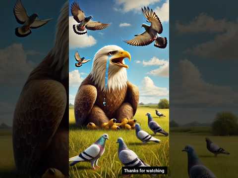 The eagle freed the baby pigeons 😭 #pigeon #ai #birds