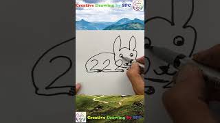 Draw a RABBIT 🐇 from Number 2222 #drawing #art #creativepassion #rabbit #bunny #bunnies #cute #pets