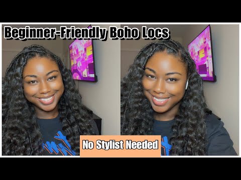Beginner Friendly Boho Locs Tutorial | No Stylist Needed! (Quick & Easy NO Crochet Method)