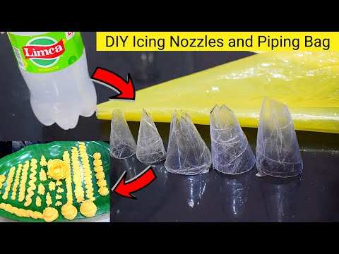 10 मिनट में केक सजाने के लिए Plastic Bottle से बनायें ये Nozzles / DIY Icing Nozzels and Piping Bag