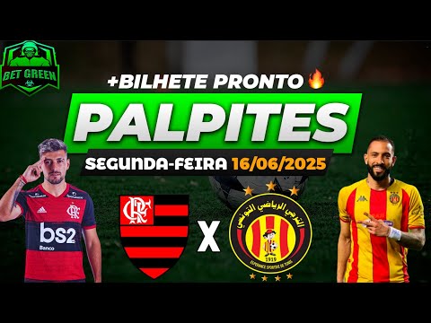 PALPITES DE FUTEBOL PARA HOJE 16 06 2025 (SEGUNDA-FEIRA) + BILHETE PRONTO | BET GREEN 🍀