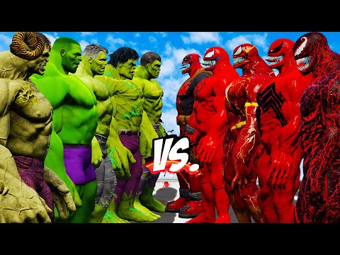 TEAM HULK vs TEAM RED VENOM - EPIC SUPERHEROES WAR