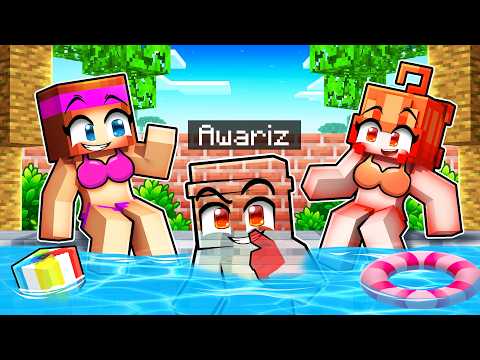 Devenir INVISIBLE pour ESPIONNER mes FANGIRLS à la Piscine sur Minecraft !