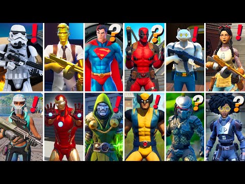 All Bosses, Mythic Weapons & Vault Locations in Fortnite Season 1 - 7 (Midas,Kit,Wolverine,Superman)