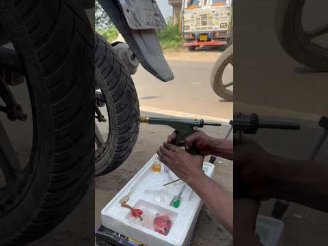 “Tubular tyre gun machine repair #viralshort #tyer #repairing #rajutyreripiarig120