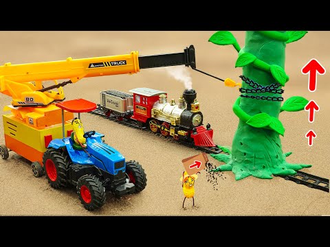 Diy tractor making mini Concrete Toilet Construction | diy Crane rescue Train in Accident | HP Mini