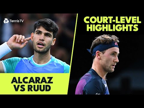 Carlos Alcaraz vs Casper Ruud Court Level Highlights | Nitto ATP Finals 2024