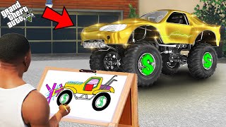 Franklin Search The Golden Monster Car With The Help Of Using Magical Painting In Gta 5