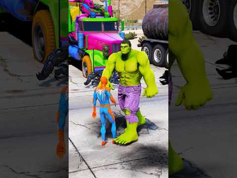 GTA V - SPIDERMAN HELPING HULK 🧟♂️ BUT HULK PROTECT SPIDERMAN? #shorts