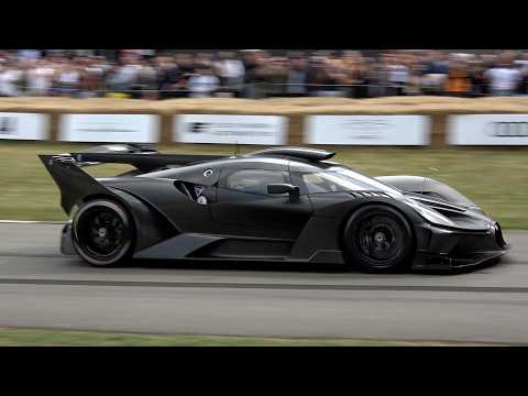 Best of Bugatti at Goodwood Festival of Speed. Brutal W16 sounds: Bolide, Mistral, Chiron WRC.