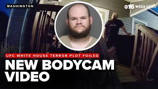 Bodycam footage of police approaching alleged terrorist at his home shows concerned family