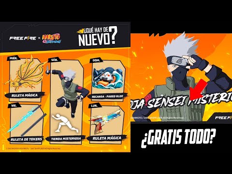 NUEVA AGENDA SEMANAL DE FREE FIRE REGRESA NUEVA TIENDA MISTERIOSA NARUTO SHIPPUDEN