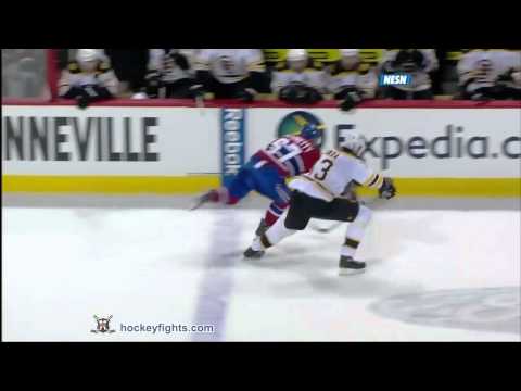 Zdeno Chara hits Max Pacioretty Mar 8, 2011