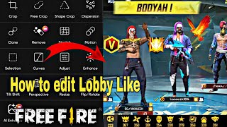 free fire lobby editing😲 picsart tutorial🔥 | picsart photo editing | free fire photo editing