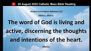 Wednesday 20  August 2025 Catholic Mass Bible Reading