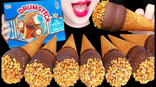 ASMR Drumstick Ice Cream Sundae 미국 아이스크림 먹방 Mukbang, Eating