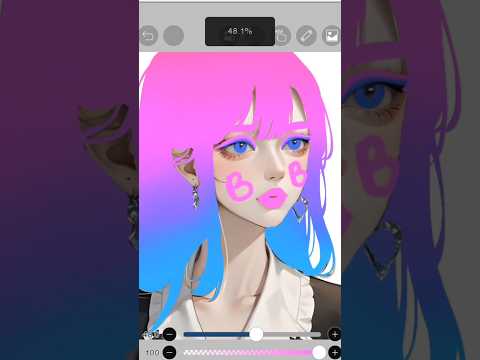 anime 💗💙 hair colour art #anime #drawing #asmr #viral #shorts