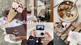 daily vlog🧸🥯: productive day , unboxing , insta go3S! , grocery , bagelicious , flowers , me time~🛒💨