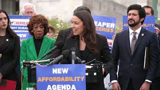 Rep. AOC Advocates for Universal Child Care Bill at New Affordability Agenda Press Conference