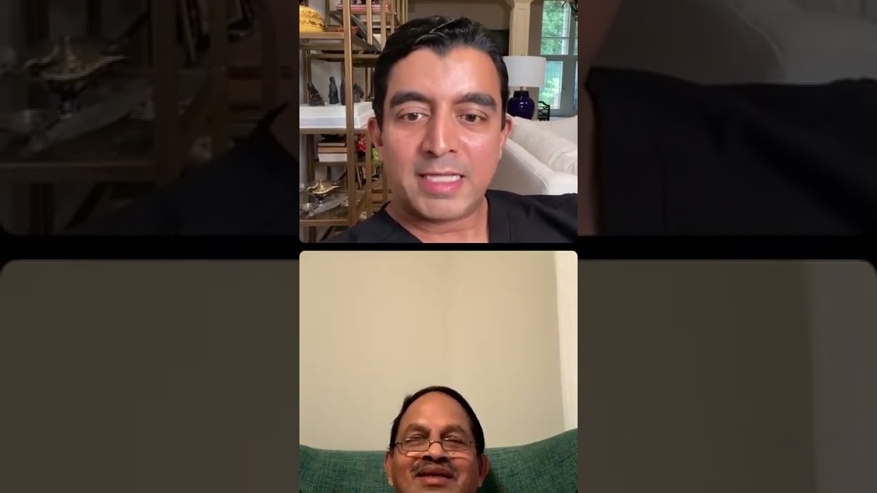 Two men engaged in a video call conversation.