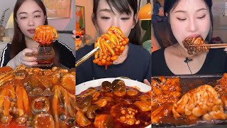 EATING ENOKI MUSHROOMS EXTREME CRUNCHY SOUNDS YUMMY MUSHROOMS ASMR