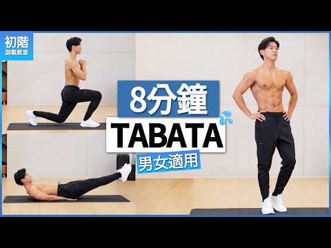 【初階】新手居家全身鍛煉 8 分鐘 TABATA（消滅腹部脂肪） Beginners Full Body Home Workout 8MIN TABATA (lose belly fat)