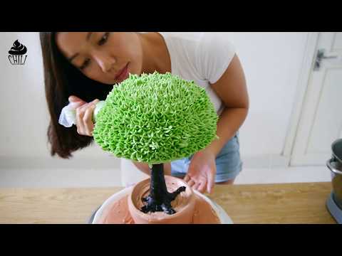 bonsai cake decorate tutorial