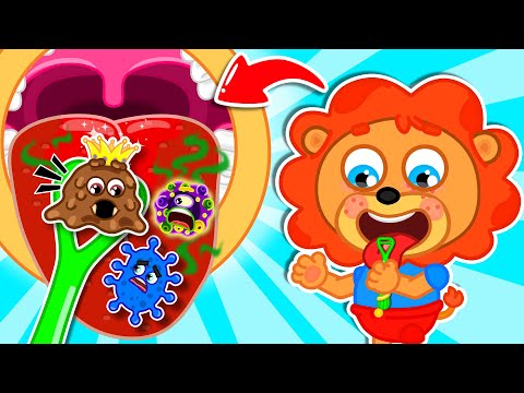 Lion Family | This is The Way We Scrap Our Tongue - Brush Your Teeth Funny Stories for Kids