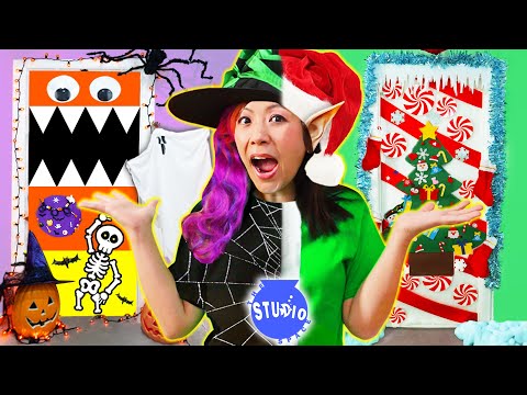 Festive CHRISTMAS VS Spooky Halloween Door Decorating Competition!