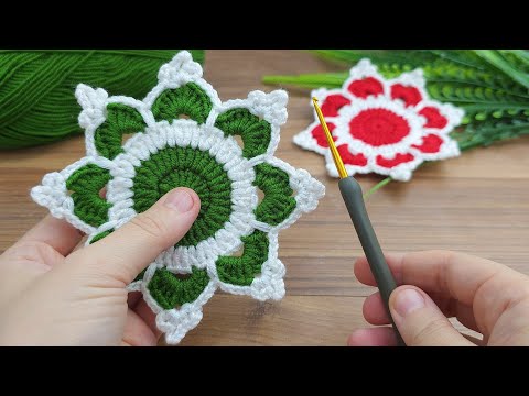 Wow~○● crochet Snow Flake coaster I crochet motif christmas decorations I crochet christmas #crochet