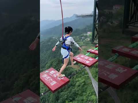 Bungee Jumping With Rope In Beautiful Place:Asmr Bungee Jumping#travel#funny
