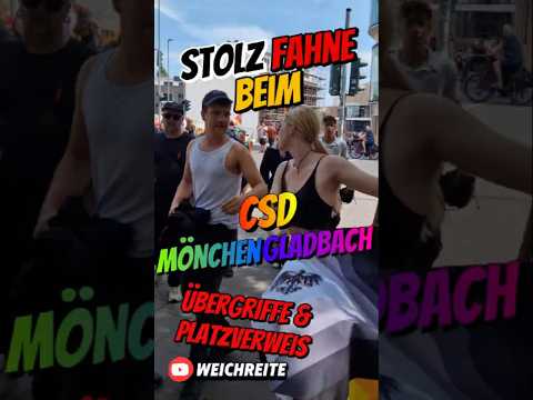 Stolz Fahne beim CSD Mönchengladbach Übergriffe & Platzverweis wegen Provozierens 19.7.25