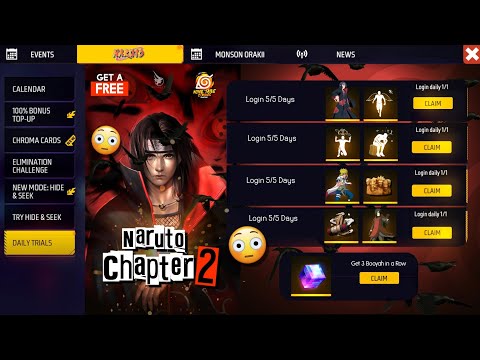NARUTO CHAP 2 💥 MADARA ITACHI OBITO PAIN CONFIRMED😍 | FREE FIRE NEW EVENT || FF NEW EVENT BD SERVER
