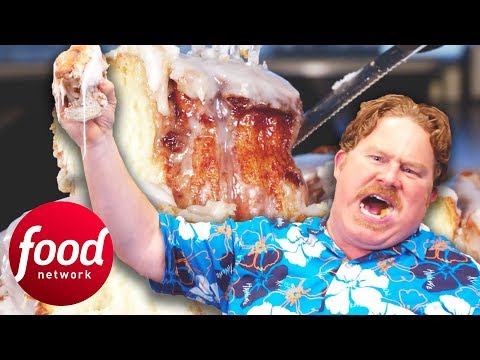 Is Casey's Sweet Tooth Ready For This 3 LB Cinnamon Roll? | Man V Food