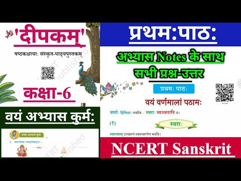 NCERT Class 6 Sanskrit Chapter 1 Hindi Translation With Question Answers | वयं वर्णमालां पठाम: Que..